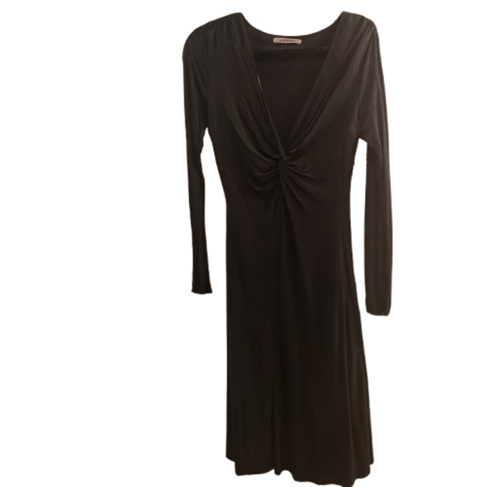 Velvet Black Ruched Long Sleeve Sheath Dress